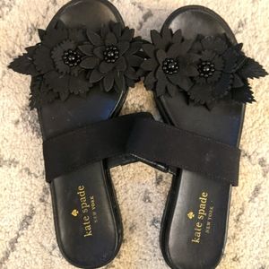 Kate Spade Black Floral Sandals